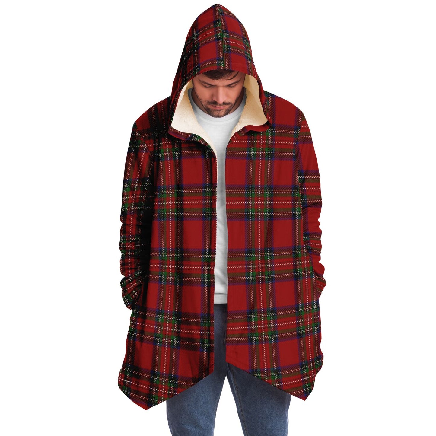 Tartan Red, hooded cloak