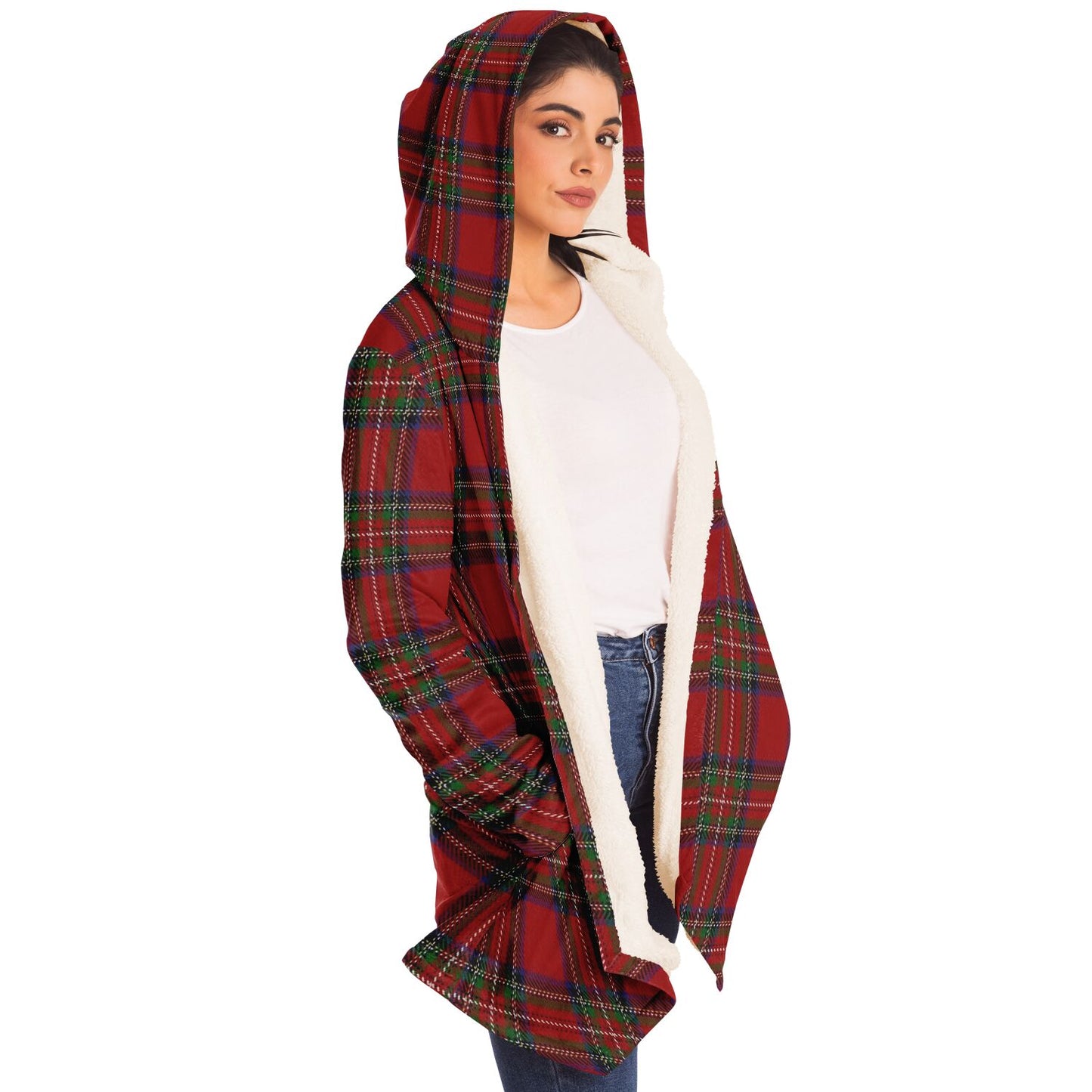 Tartan Red, hooded cloak