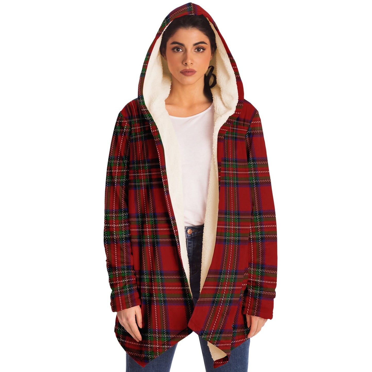 Tartan Red, hooded cloak