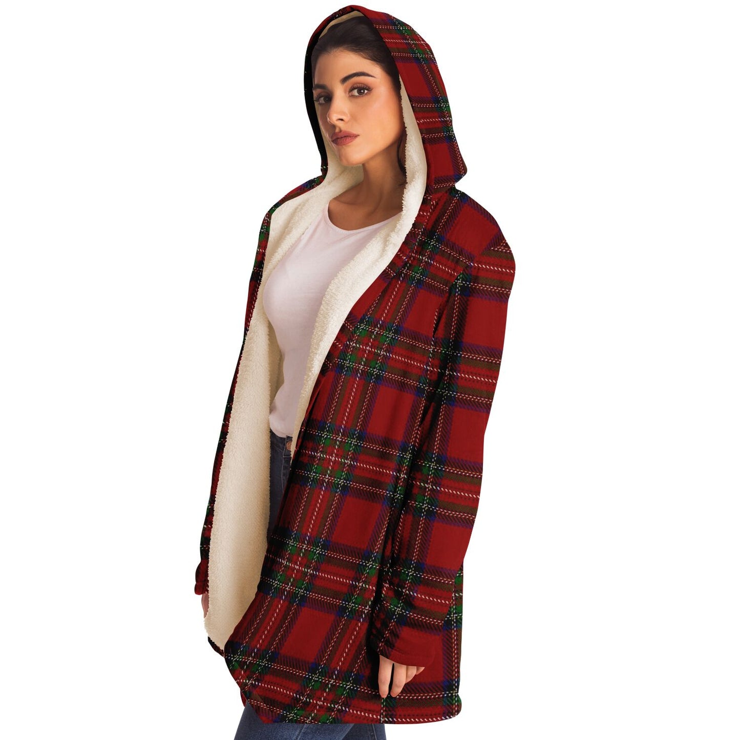Tartan Red, hooded cloak