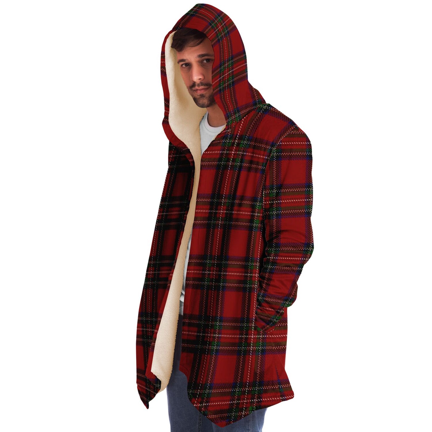 Tartan Red, hooded cloak