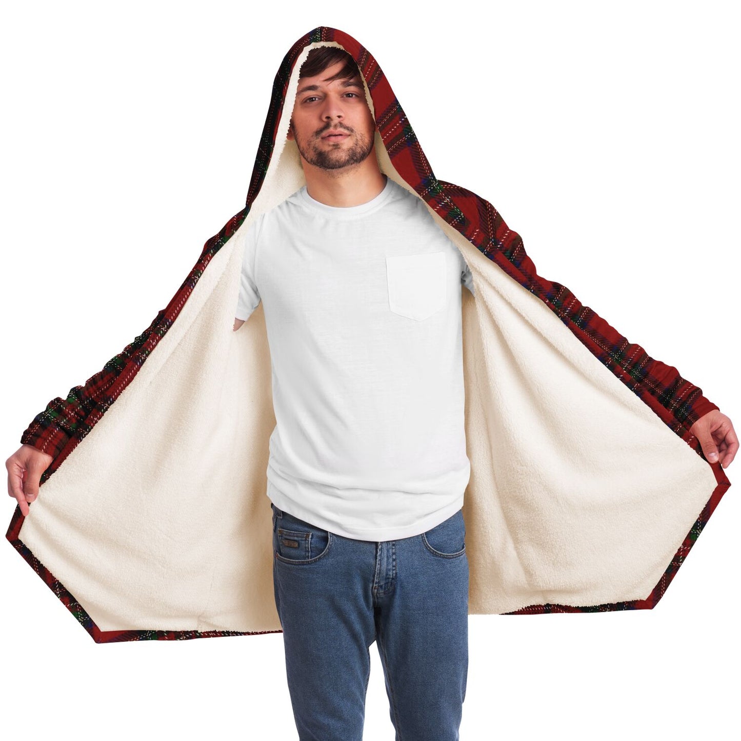 Tartan Red, hooded cloak